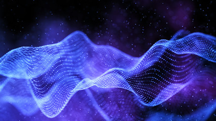 Leinwandbilder - Data technology abstract futuristic illustration. Abstract technology background. Network connection. Big data visualization. 4k rendering.