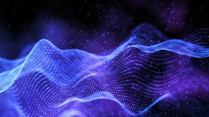 Fototapete - Data technology abstract futuristic illustration. Abstract technology background. Network connection. Big data visualization. 4k rendering.