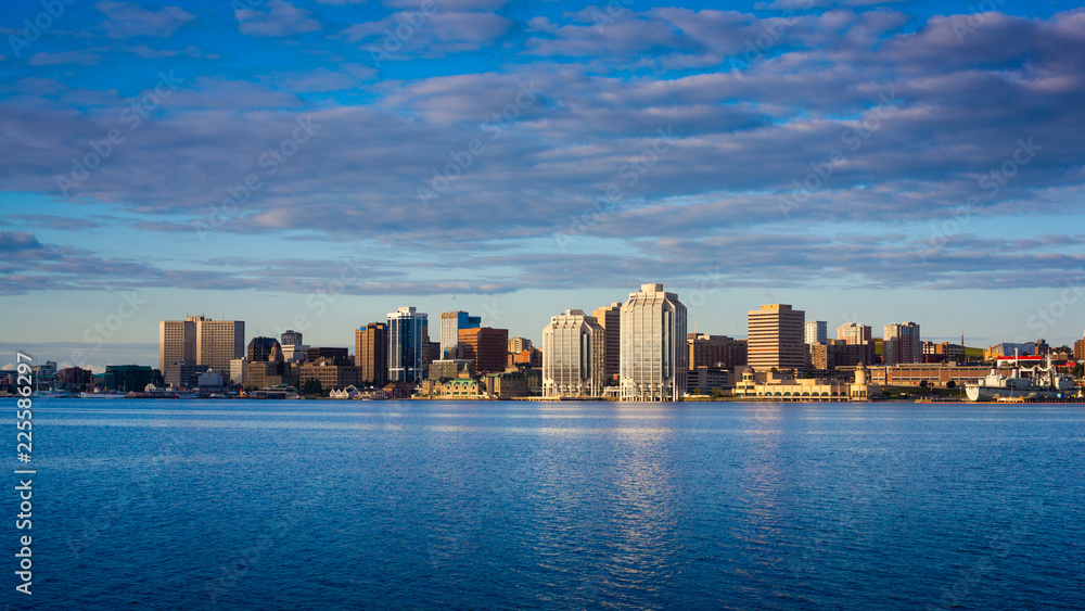 View of downtown Halifax with the waterfront and the Purdy's Wharf. Halifax, Nova Scotia, Canada. - obrazy, fototapety, plakaty 