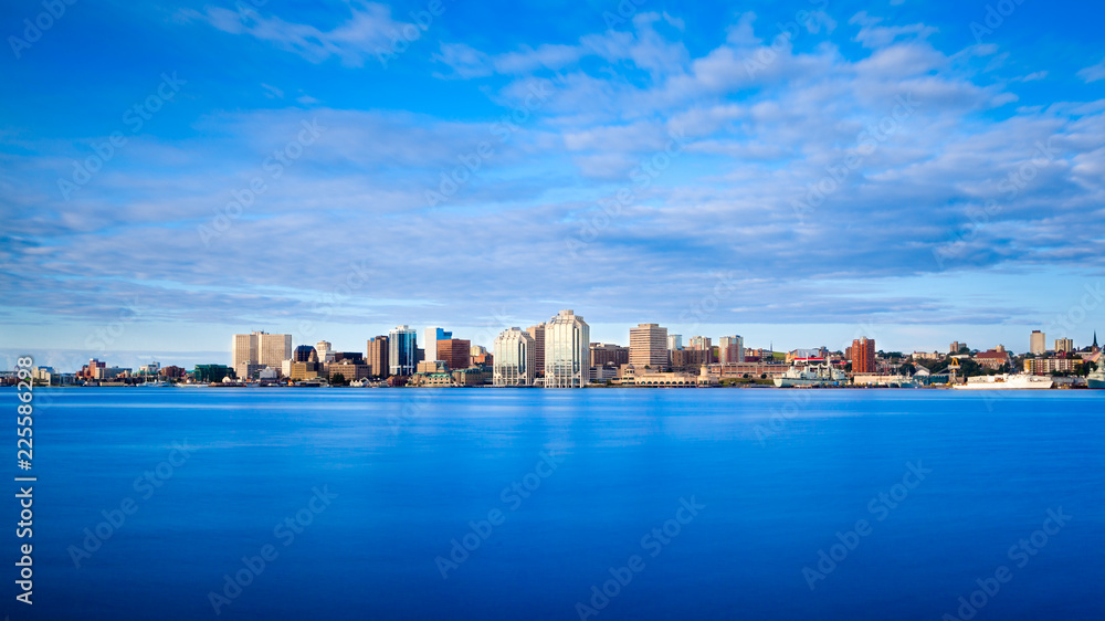 View of downtown Halifax with the waterfront and the Purdy's Wharf. Halifax, Nova Scotia, Canada. - obrazy, fototapety, plakaty 