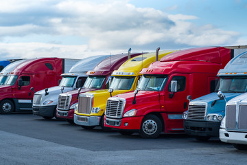 colorful large trailer trucks