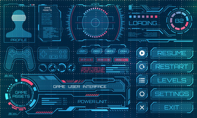 HUD User Interface, GUI, Futuristic Panel with Infographic Elements