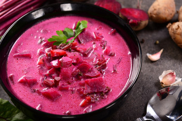 Wall Mural - Beetroot creamy soup