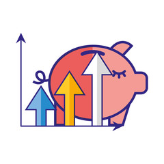 Wall Mural - piggy bank statistics chart financial