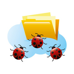 Poster - folder document with ladybugs and cloud computing