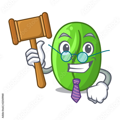 Fotografie, Tablou Judge green coffee beans isolated on mascot