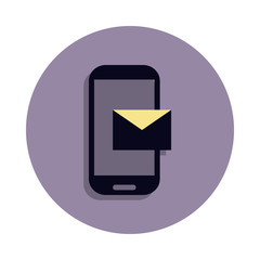 Poster - message on your phone icon in badge style. One of web collection icon can be used for UI, UX