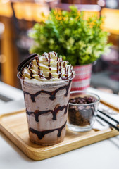 Canvas Print - chocolate frappe with whipped cream