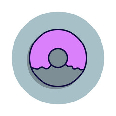 Poster - donut icon in badge style. One of web collection icon can be used for UI, UX