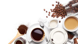 Fototapeta Mapy - Variety types of coffee and ingredients