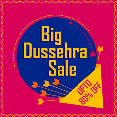 Wall Mural - Happy Dussehra Sale Promotion Advertisement template background for Navratri festival of India