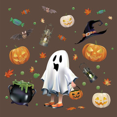 Sticker - Halloween  vector set