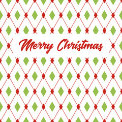 Wall Mural - merry christmas greeting card with rhombus pattern