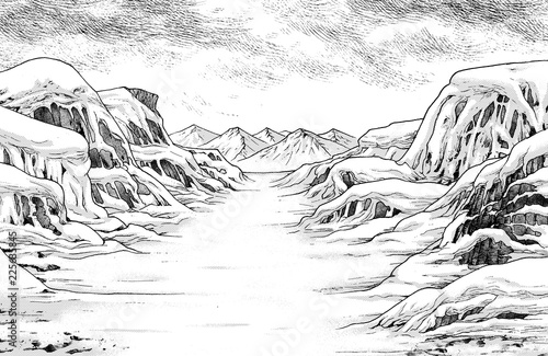 漫画風ペン画イラスト 雪山 Stock イラスト Adobe Stock 漫画風ペン画イラスト 雪山 Stock イラスト Adobe Stock