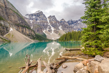 Wall Mural - View at the Moraine Lake in Canadian Rocky Mountains near Banff - Canada,Alberta..