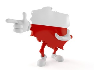 Sticker - Poland character pointing finger