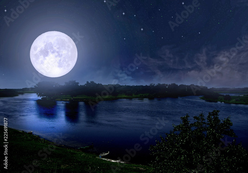 Full Moon Over The River Buy This Stock Photo And Explore Similar Images At Adobe Stock Adobe Stock