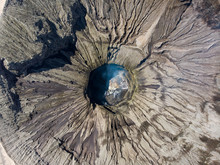 Aerial View Majestic Mount Crater Volcano, Kawah Bromo