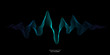 © korkeng - Vector sound wave lines dynamic in blue green color light flowing on black background for concept of music, sound, technology