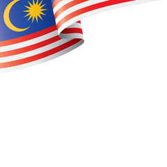 Sticker - Malaysia flag, vector illustration on a white background.