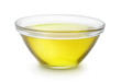 Glass bowl of olive oil