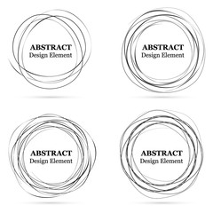 Wall Mural - set of abstract hand drawn circles for your design. scribble circle lines vector. black circular doo