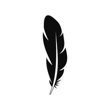 Quill Feather Icon. Simple Illustration Of Quill Feather Vector Icon For Web Design Isolated On White Background