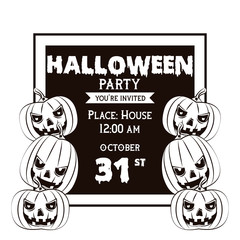 Poster - Halloween party invitation card