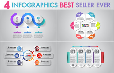 Wall Mural - vector infographics design and business marketing icons set can be used for workflow layout, diagram