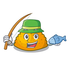 Sticker - Fishing fried patties isolated on the mascot