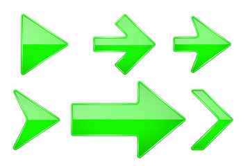 Wall Mural - green arrows. shiny 3d glass icons
