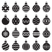 Christmas Balls Icons. Vector Illustration.