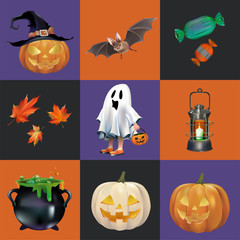 Sticker - Halloween  vector set