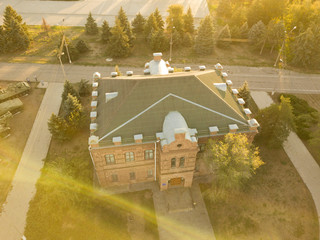 Poster - aerial old architecture building during sunset f