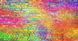 color brick wall, multi-colored masonry. rainbow background