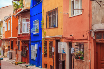 Wall Mural -  Colorful houses of the Balat district, Istanbul, Turkey.