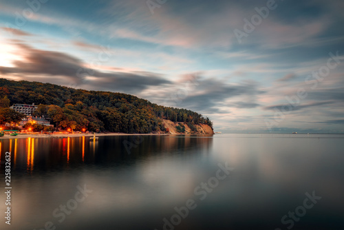 A view of the cliff in Gdynia Orłowo in the evening