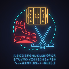 Poster - Ice hockey neon light concept icon