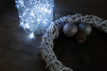 Wall Mural - blue christmas lights