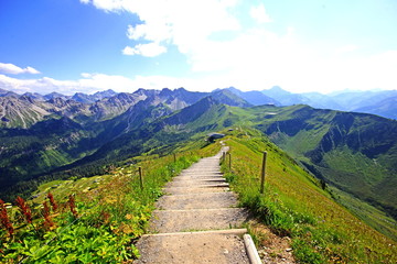 Poster - 
Blick vom Fellhorn Richtung Kanzelwand/Kleinwalsertal ( Allgäuer Alpen ) 