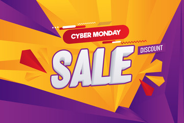 Sticker - Abstract Cyber Monday Sale Vector Background Illustration