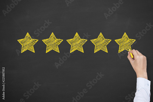 Fotomural Customer Satisfaction Concepts on Chalkboard Background
