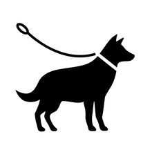 Dogs Must Be On A Leash Vector Pictogram