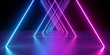 3d render, neon lights, abstract background, glowing lines, virtual reality, violet triangular arch, ultraviolet, infrared, spectrum vibrant colors, laser show