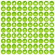 © ylivdesign - 100 childrens playground icons set green circle isolated on white background vector illustration