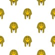 Egyptian golden pharaohs mask pattern seamless background in flat style repeat vector illustration