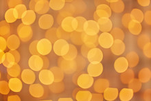 Square Background Bokeh Of Sparkling Golden Festive Lights
