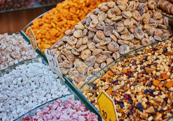 Wall Mural - Mixed dry nuts .various nuts, grains sold at the bazaar