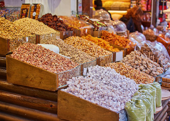 Wall Mural - Mixed dry nuts .various nuts, grains sold at the bazaar