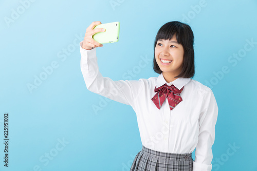 女子学生 制服 スマホ 自撮り Stock 写真 Adobe Stock